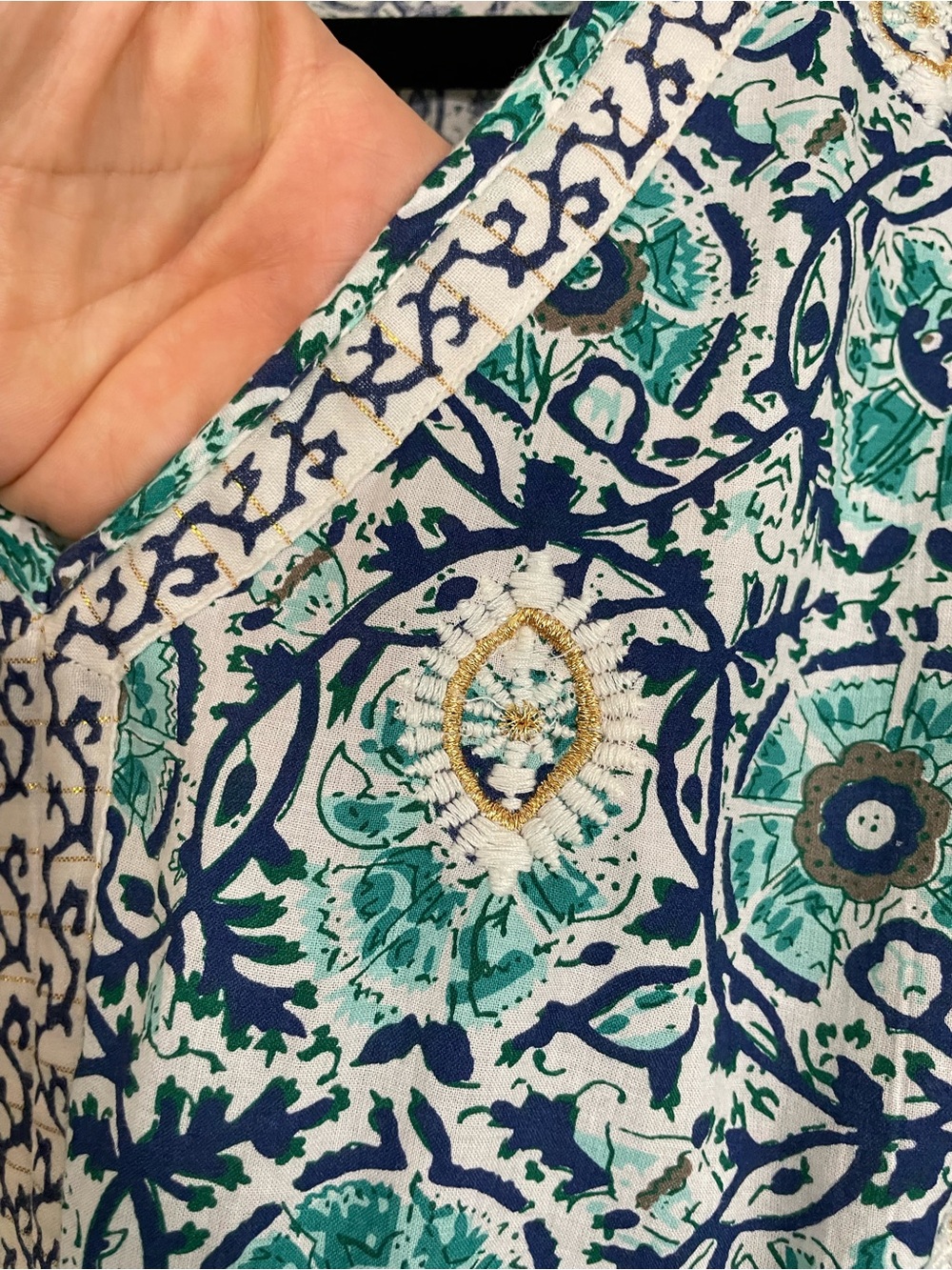 Soft Surroundings Nerissa Dress Abstract Floral Dress Size XL Coastal Boho - Picture 9 of 15